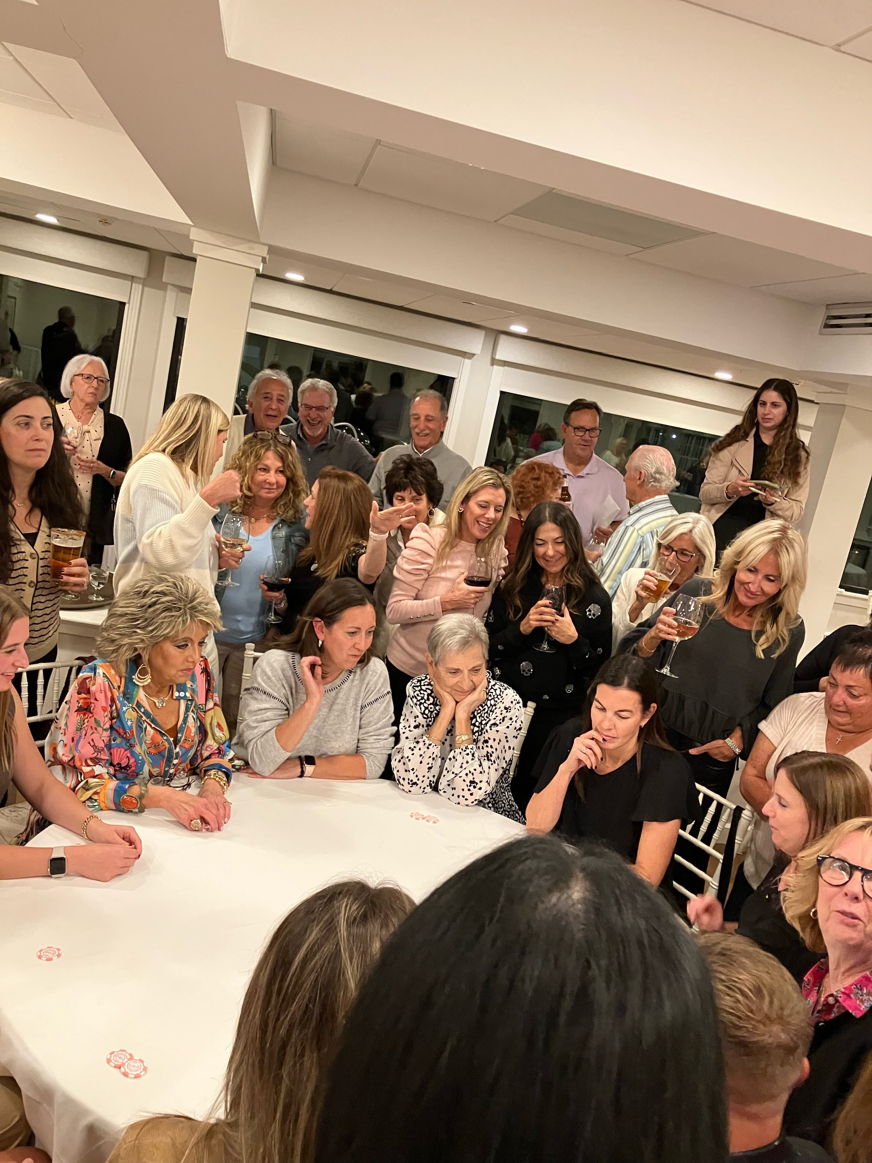 FOB members at an indoor evening event