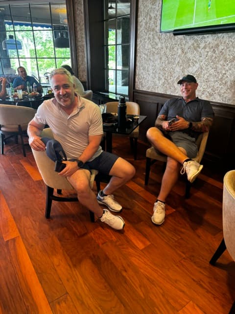 FOB members unwinding in the clubhouse lounge