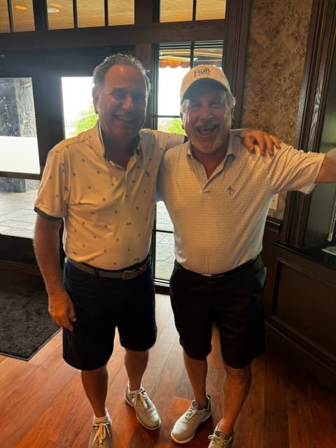 Two FOB members in the Saratoga National clubhouse